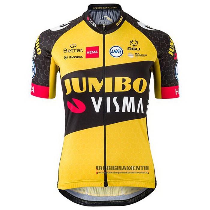 Abbigliamento Donne Jumbo Visma 2021 Manica Corta e Pantaloncino Con Bretelle Nero Giallo - Clicca l'immagine per chiudere